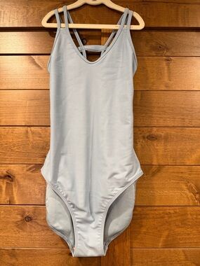 Chic Ballet Blue Double-Strap Leotard with mesh back- size S - NWOT